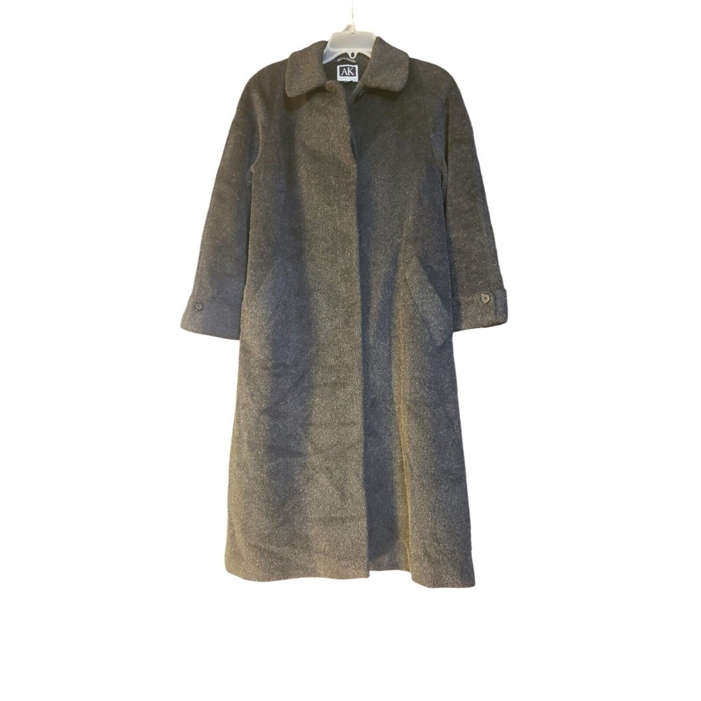 Anne Klein Wool Mohair Nylon Blend Long Women Coat Size 8P Winter Luxury Elegant